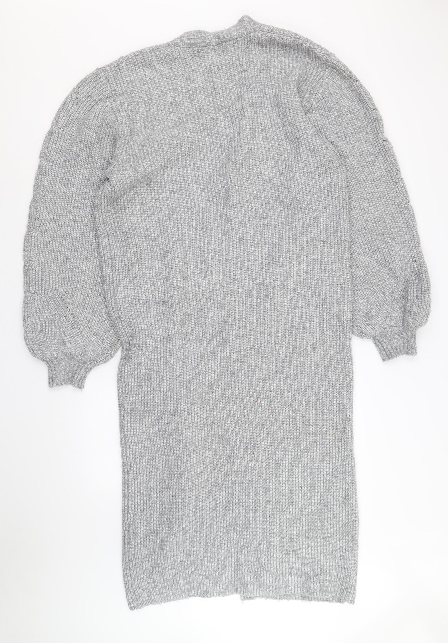 ASOS Womens Grey V-Neck Acrylic Cardigan Jumper Size 8