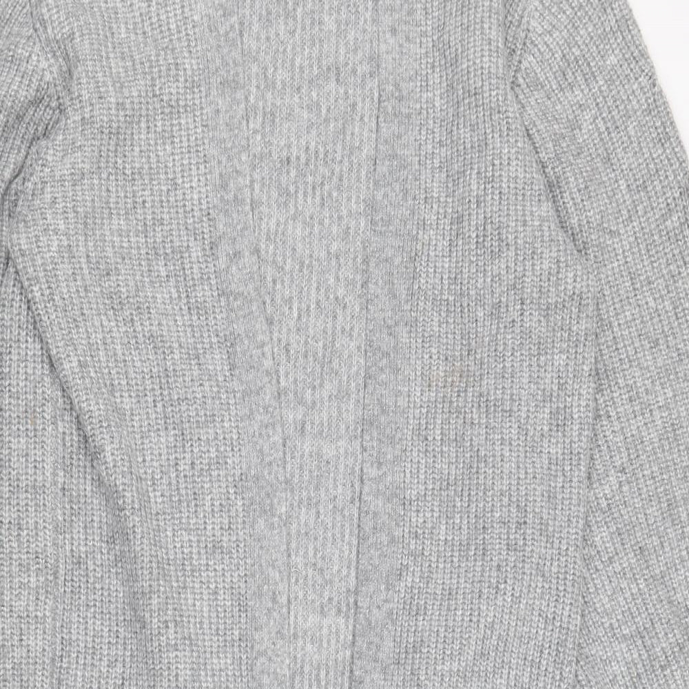 ASOS Womens Grey V-Neck Acrylic Cardigan Jumper Size 8