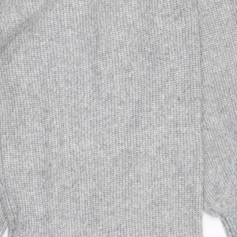 ASOS Womens Grey V-Neck Acrylic Cardigan Jumper Size 8