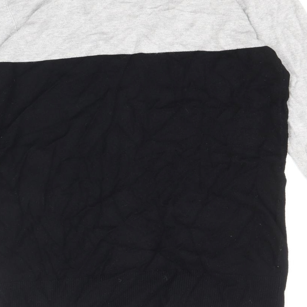 Papaya Womens Black V-Neck Viscose Full Zip Jumper Size 12