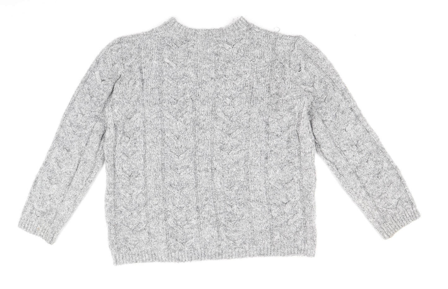 TU Womens Grey Round Neck Polyester Pullover Jumper Size 10