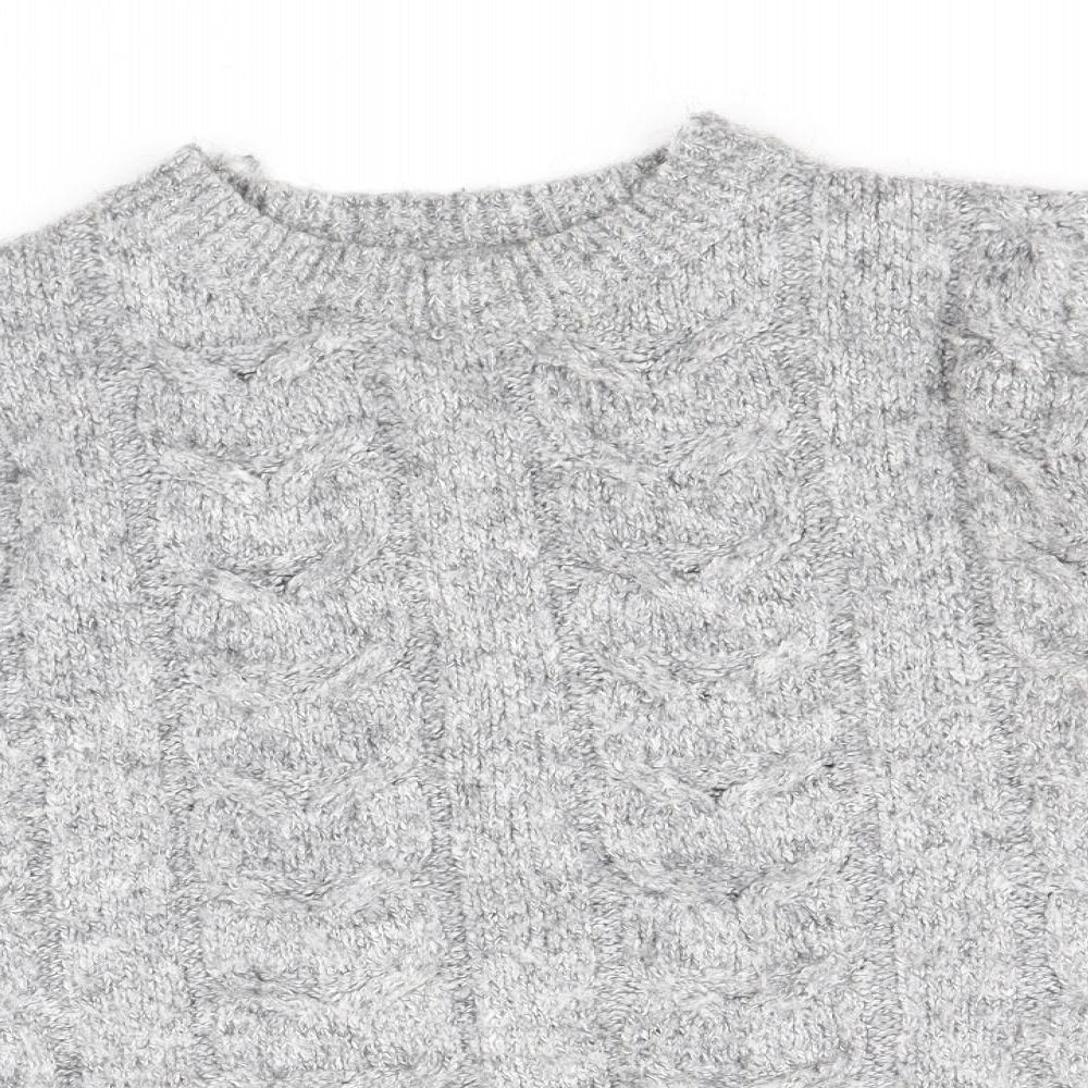 TU Womens Grey Round Neck Polyester Pullover Jumper Size 10