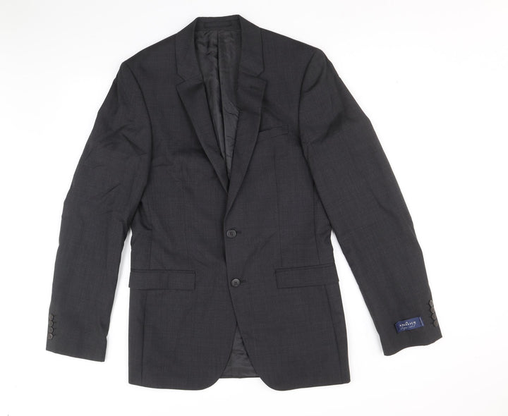 Marks and Spencer Mens Black Wool Jacket Suit Jacket Size 38 Regular