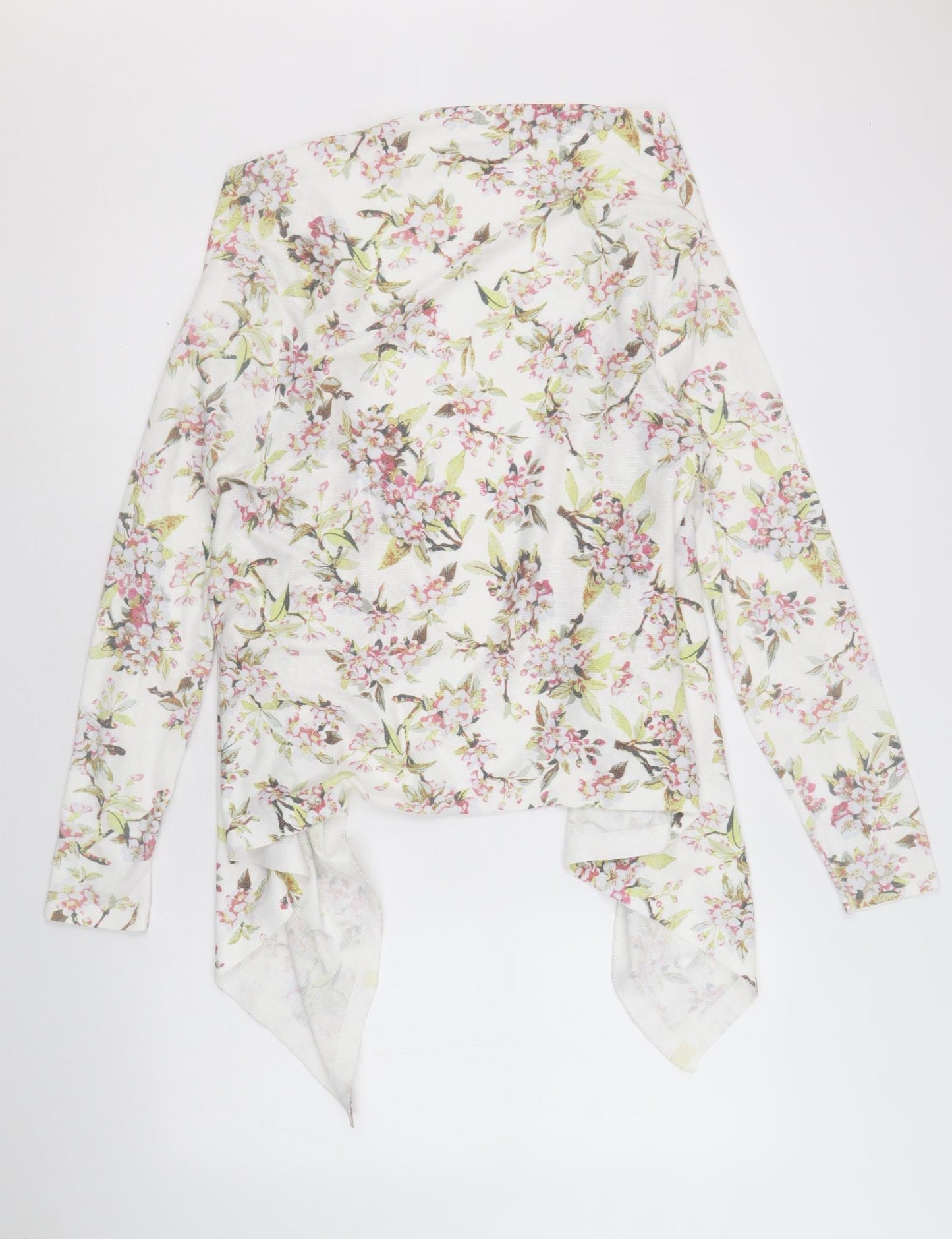 Moda Womens Multicoloured V-Neck Floral Polyester Cardigan Jumper Size M