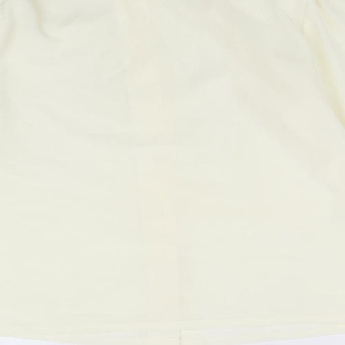 Koret Womens Ivory Polyester Basic Button-Up Size 8 Collared