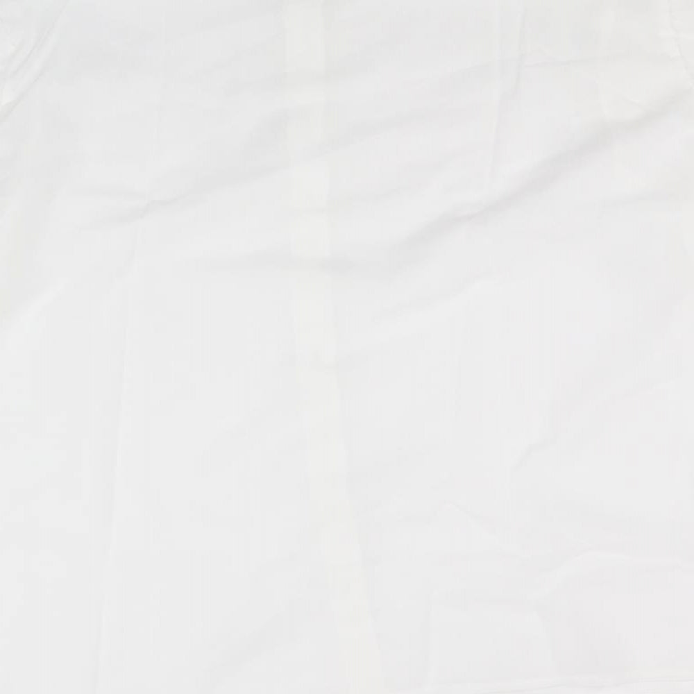 Preworn Womens White Polyester Basic Button-Up Size XL High Neck