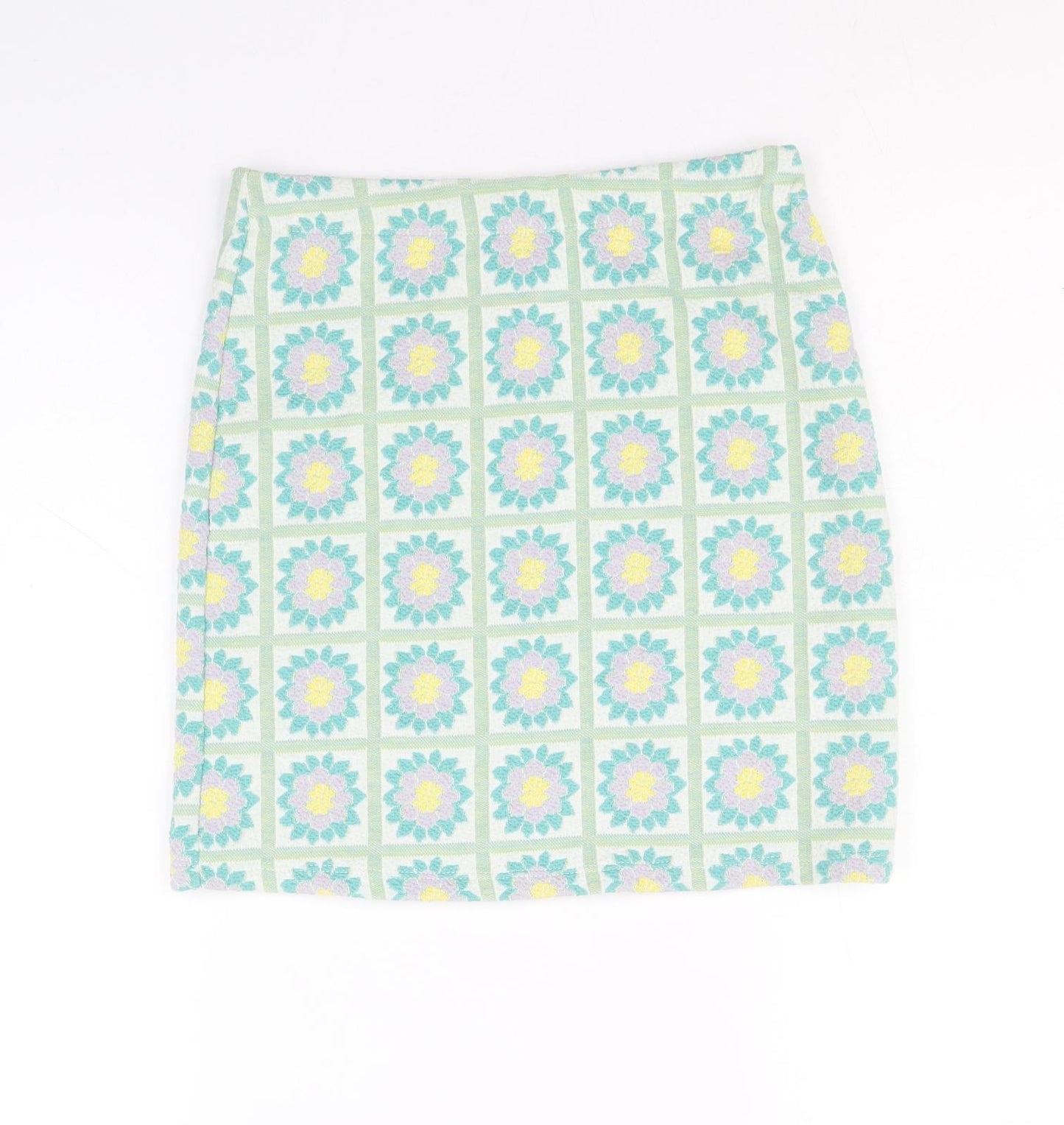 Primark Womens Multicoloured Floral Polyester Straight & Pencil Skirt Size XS