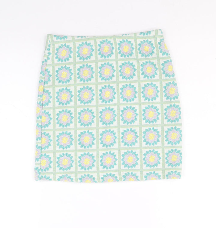 Primark Womens Multicoloured Floral Polyester Straight & Pencil Skirt Size XS