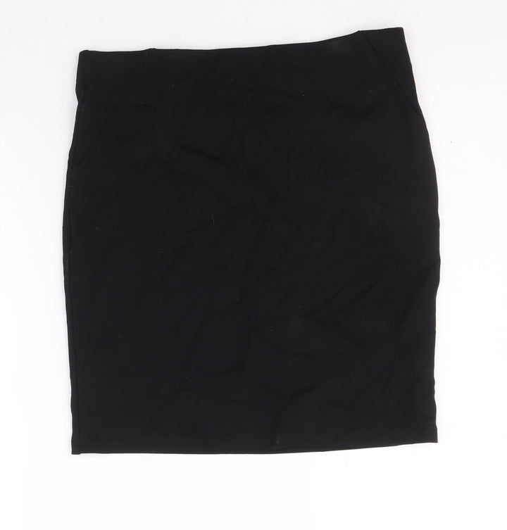 Franesa Womens Black Polyester Straight & Pencil Skirt Size M