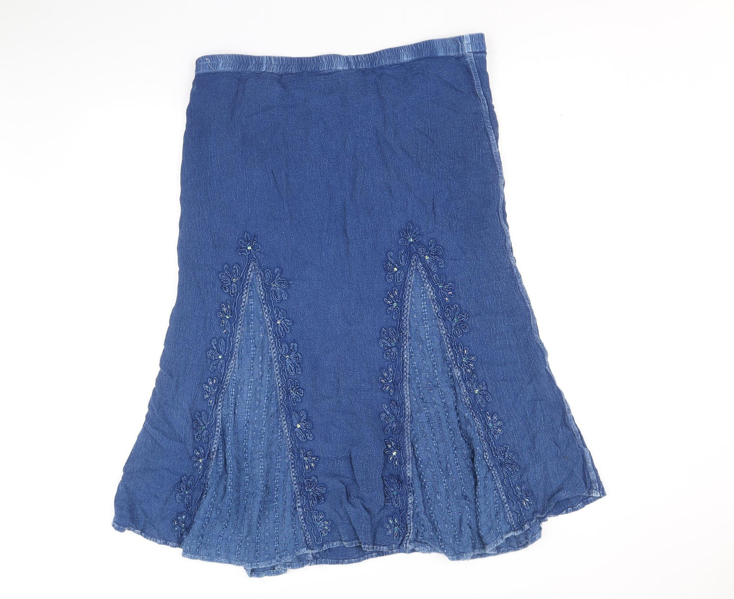 Preworn Womens Blue Floral Viscose Swing Skirt Size 20