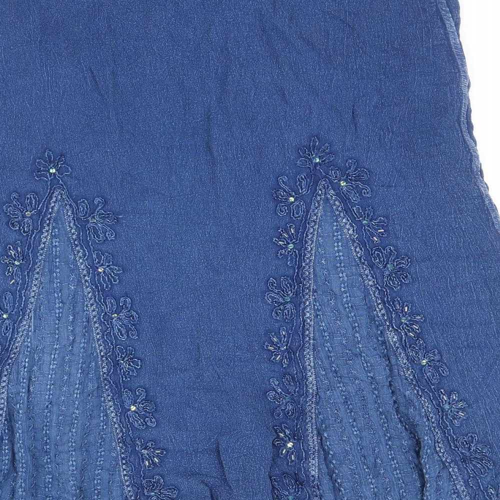 Preworn Womens Blue Floral Viscose Swing Skirt Size 20