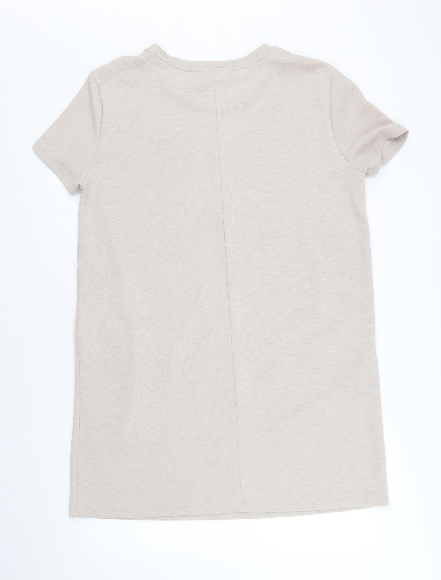 Zara Womens Beige Polyester A-Line Size S Round Neck Pullover
