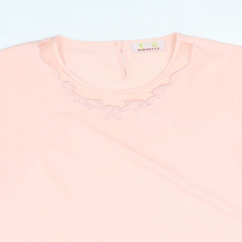 Ridella Womens Pink Polyester Basic T-Shirt Size 16 Round Neck