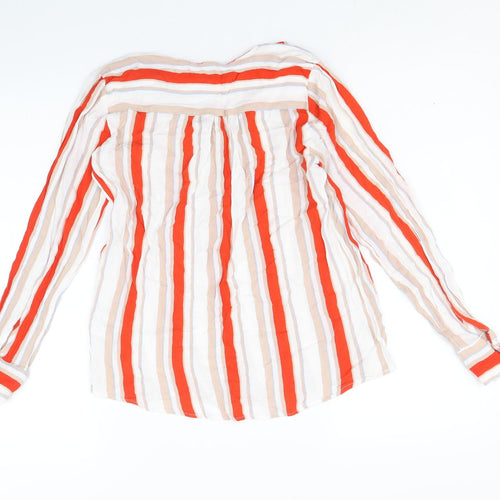 b.young Womens Multicoloured Striped Viscose Basic Blouse Size 12 V-Neck