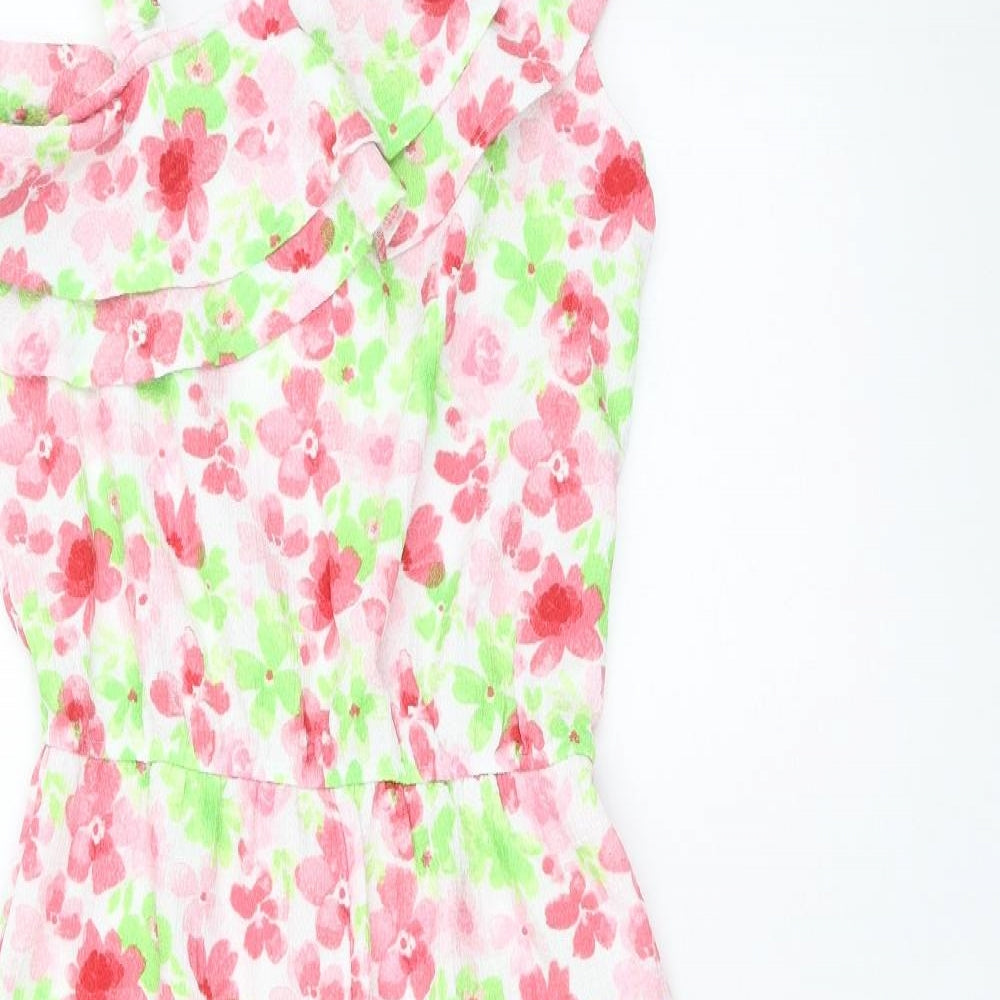 Primark Girls Multicoloured Floral Polyester Jumpsuit One-Piece Size 11-12 Years Pullover