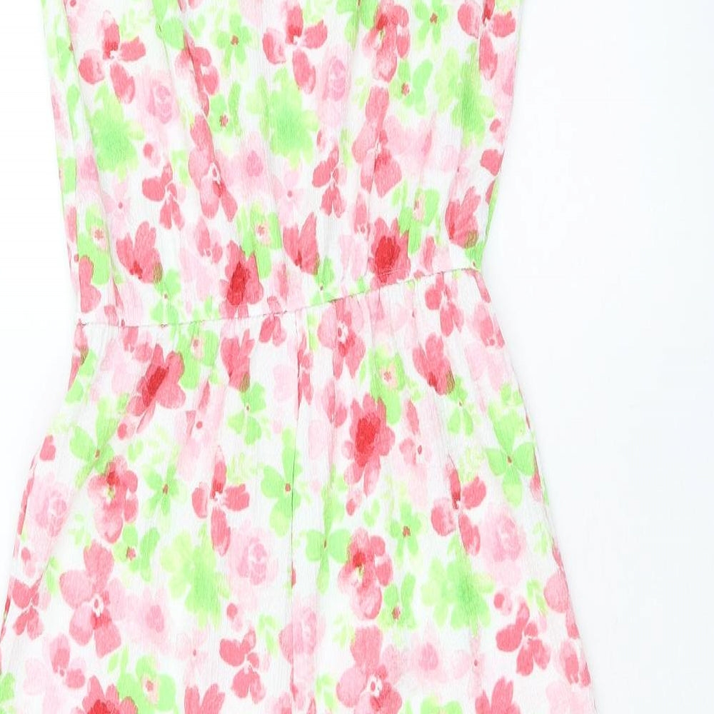Primark Girls Multicoloured Floral Polyester Jumpsuit One-Piece Size 11-12 Years Pullover