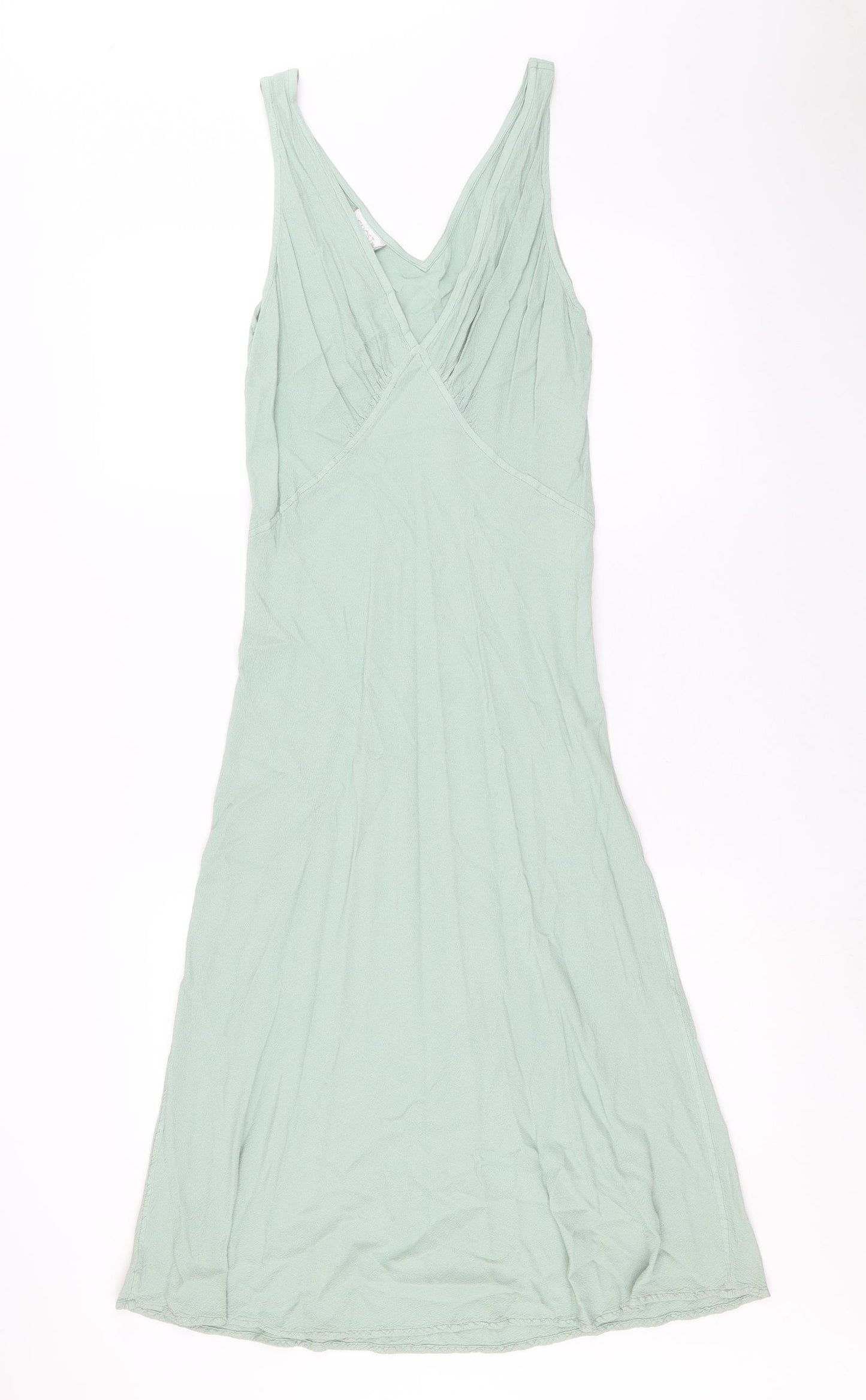 Ghost Womens Green Viscose Tank Dress Size M V-Neck Pullover