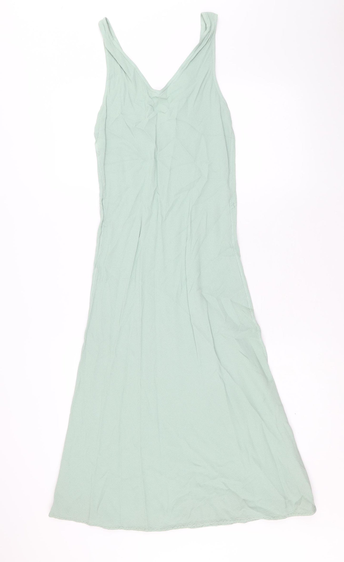 Ghost Womens Green Viscose Tank Dress Size M V-Neck Pullover