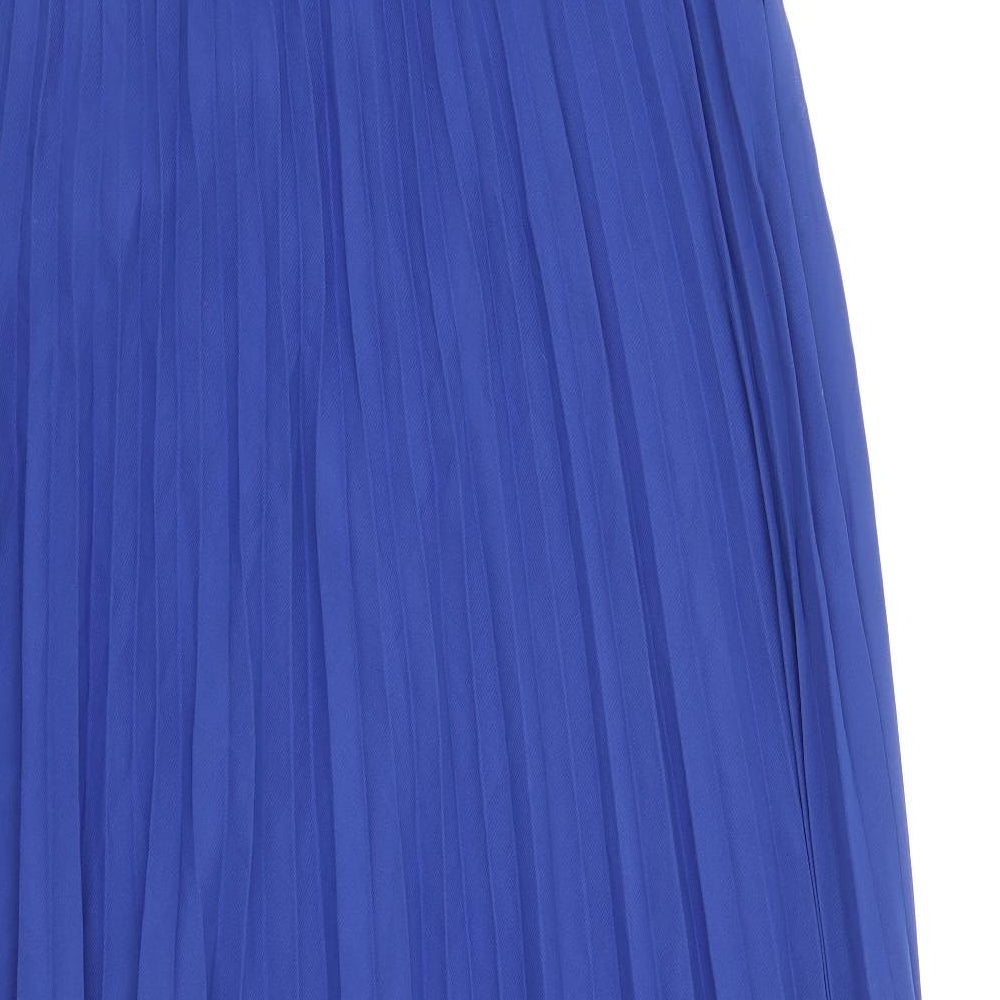 Alice & You Womens Blue Polyester Pleated Skirt Size 14 Zip
