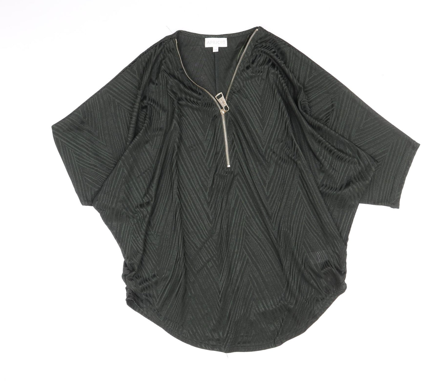 Apricot Womens Green Geometric Polyester Basic Blouse Size S V-Neck