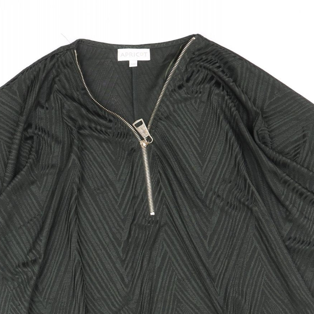 Apricot Womens Green Geometric Polyester Basic Blouse Size S V-Neck