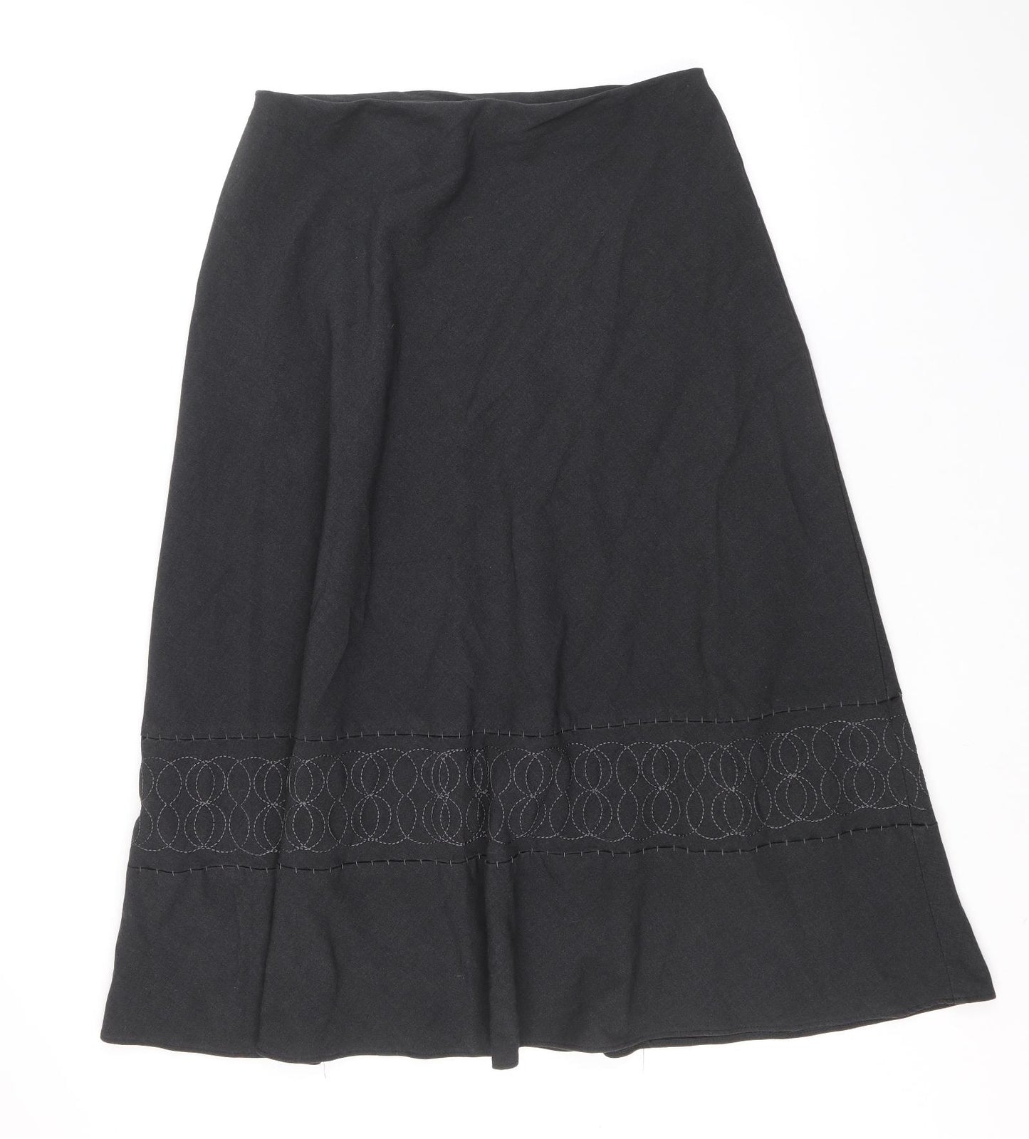 Marks and Spencer Womens Grey Polyester A-Line Skirt Size 12