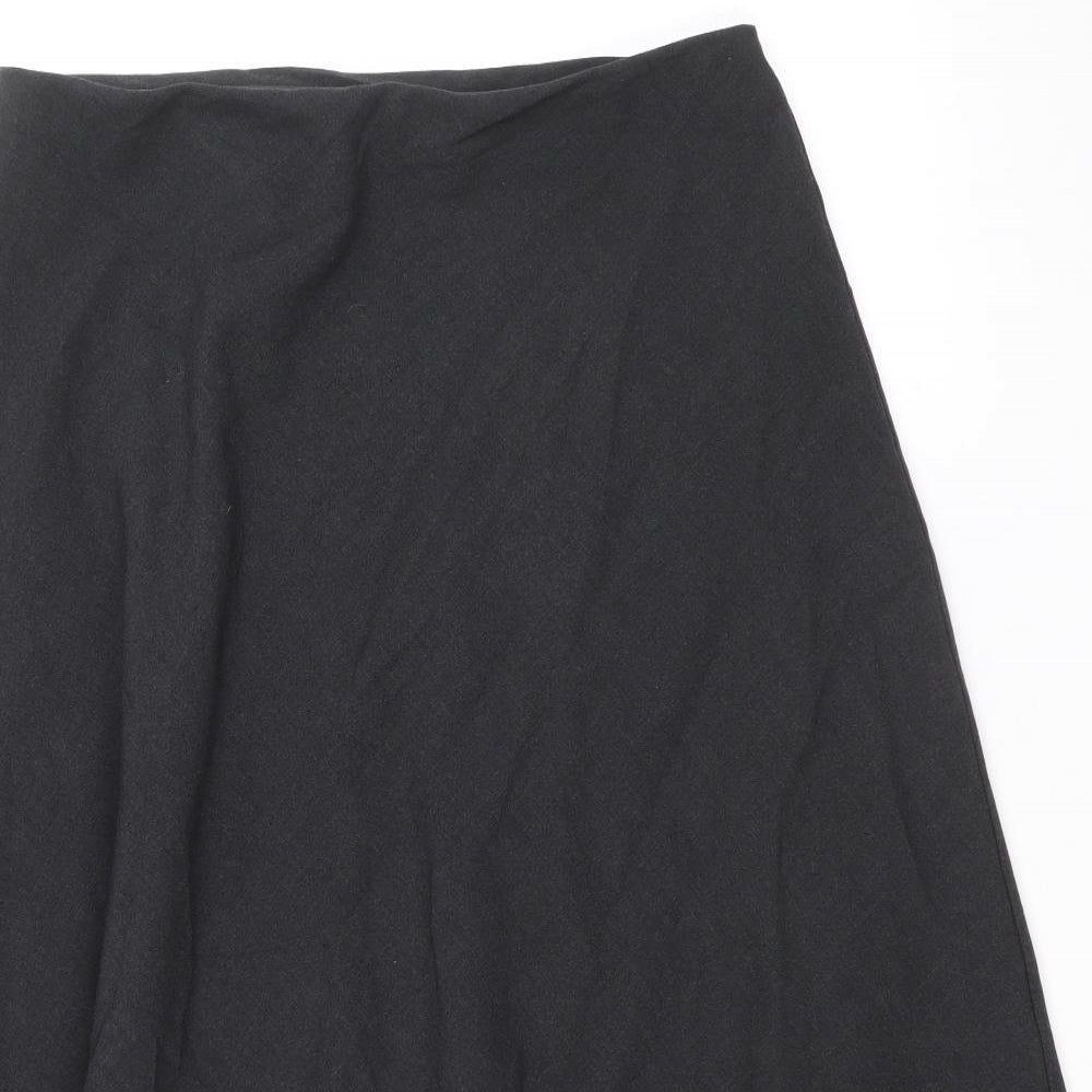 Marks and Spencer Womens Grey Polyester A-Line Skirt Size 12