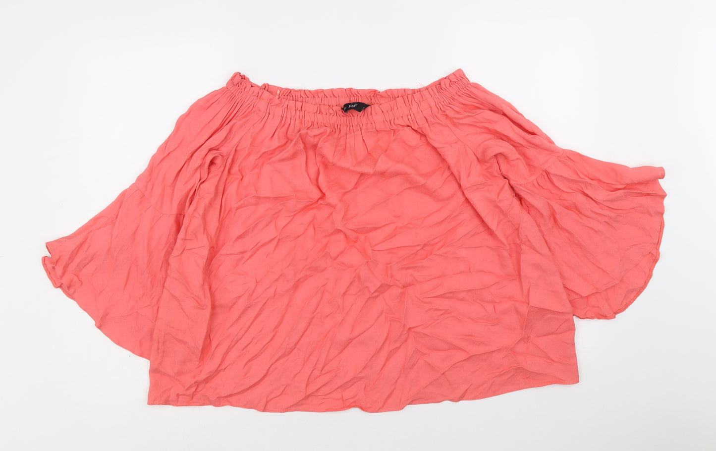 F&F Womens Pink Viscose Basic Blouse Size 16 Off the Shoulder - Angel Sleeve Bardot