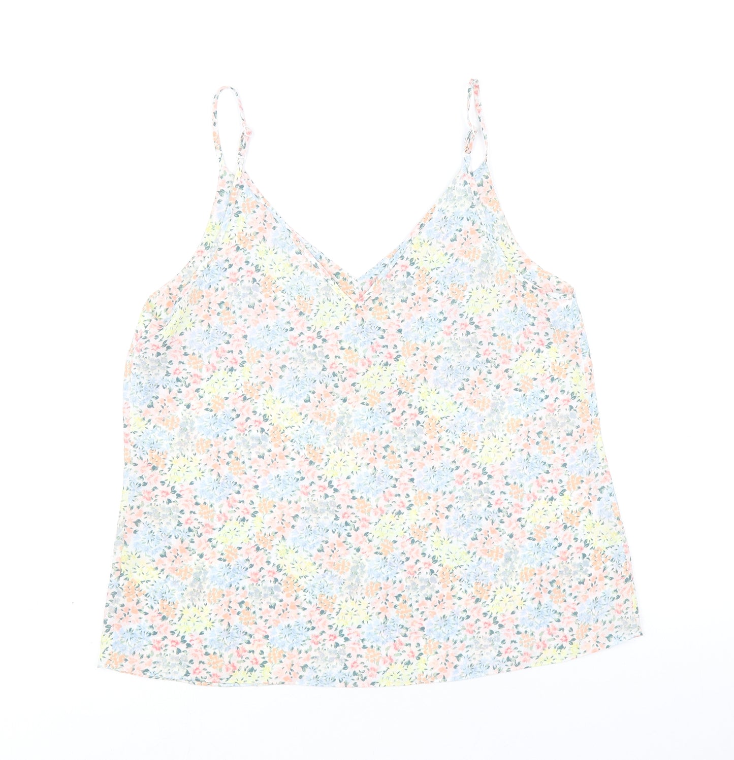 Primark Womens Multicoloured Floral Polyester Camisole Tank Size 12 V-Neck