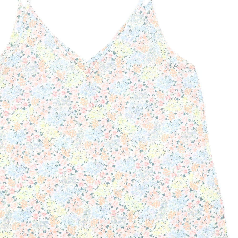 Primark Womens Multicoloured Floral Polyester Camisole Tank Size 12 V-Neck