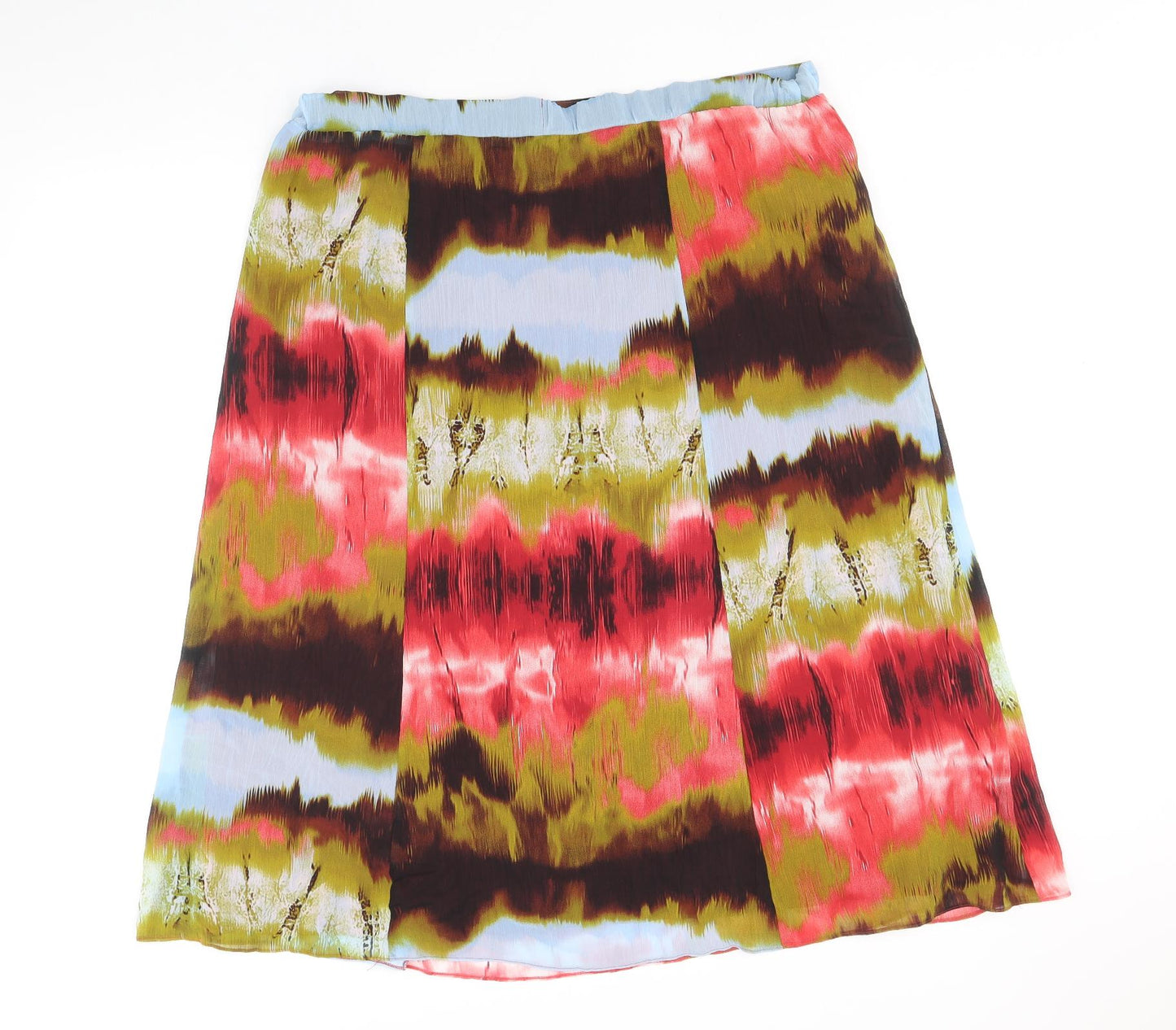 Per Una Womens Multicoloured Geometric Polyester A-Line Skirt Size 14
