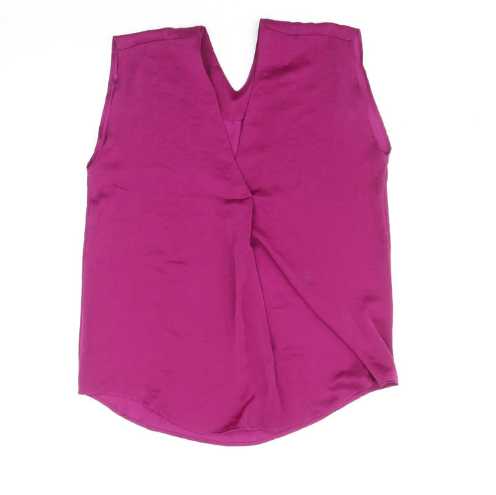 Marks and Spencer Womens Purple Polyester Basic Tank Size 8 V-Neck