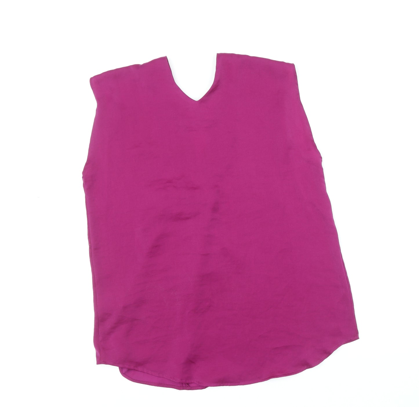 Marks and Spencer Womens Purple Polyester Basic Tank Size 8 V-Neck