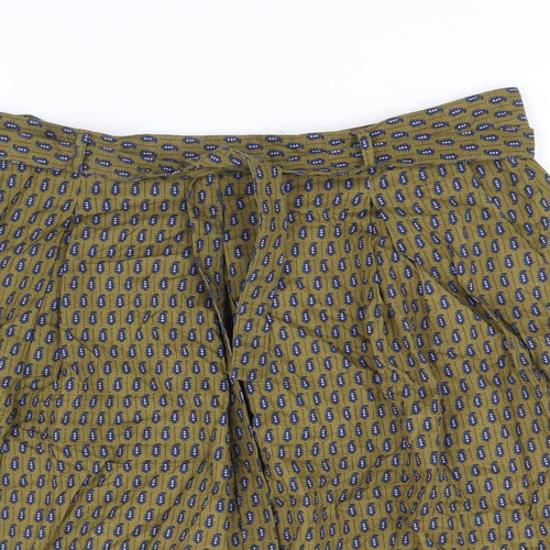 Bric A Brac Womens Brown Geometric Cotton A-Line Skirt Size M - Belted