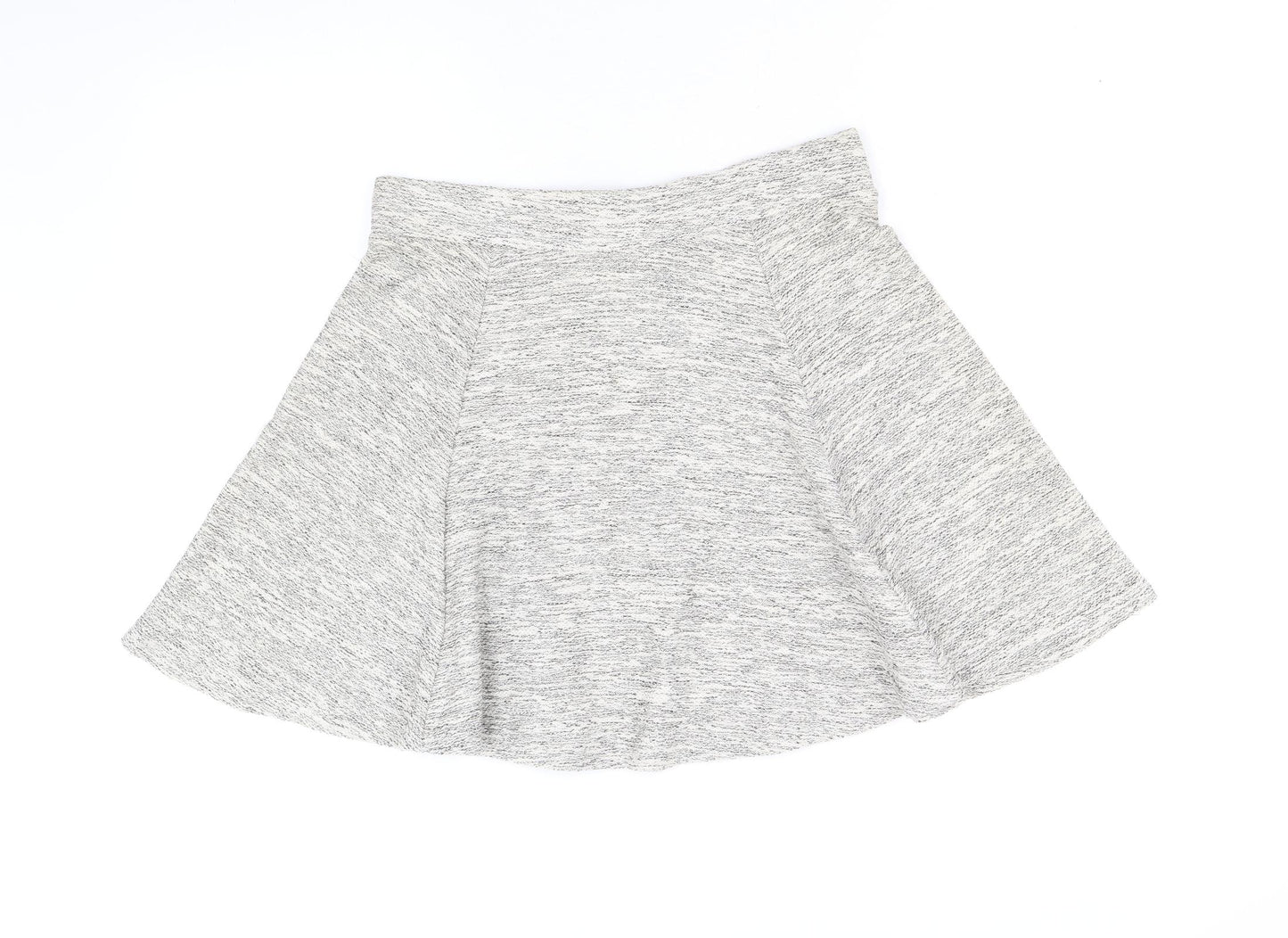 Divided by H&M Womens Grey Polyester Skater Skirt Size M Zip