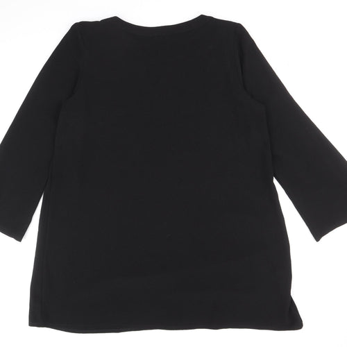 Atmosphere Womens Black Polyester Shift Size 18 Boat Neck Pullover - Necklace Detail