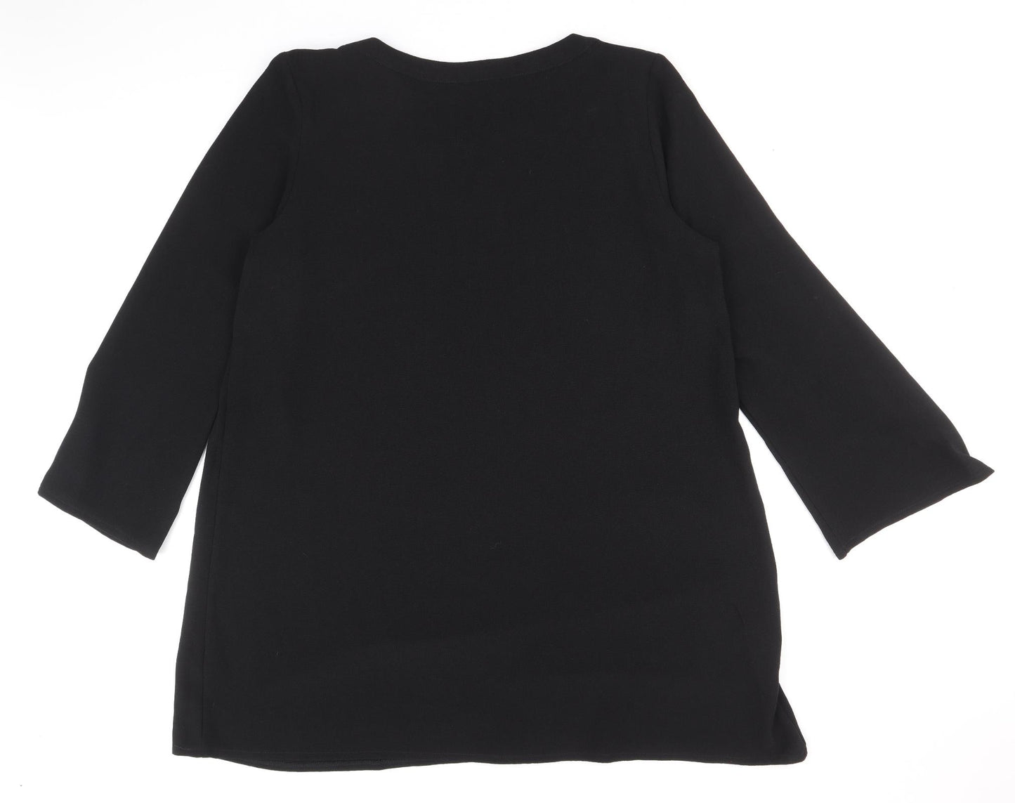 Atmosphere Womens Black Polyester Shift Size 18 Boat Neck Pullover - Necklace Detail