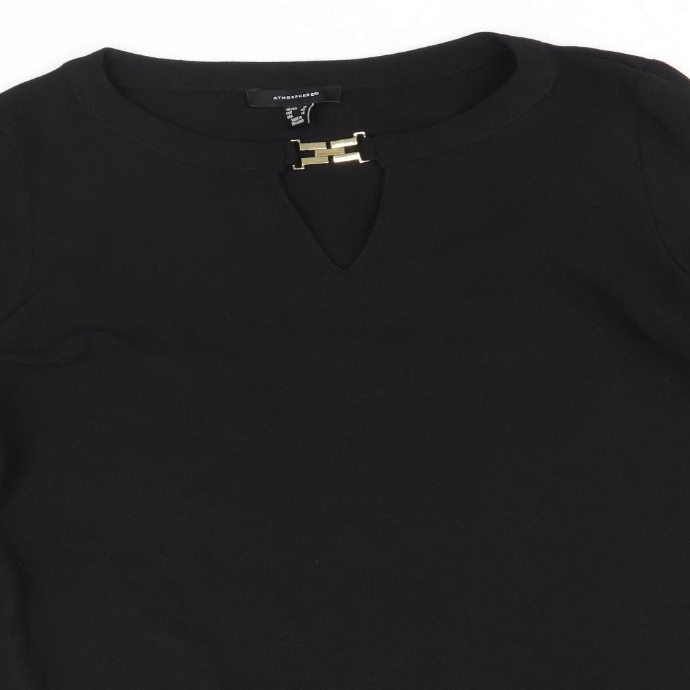 Atmosphere Womens Black Polyester Shift Size 18 Boat Neck Pullover - Necklace Detail