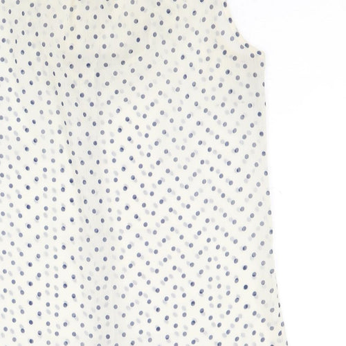 Divided by H&M Womens Ivory Polka Dot Polyester Basic Tank Size 8 Scoop Neck