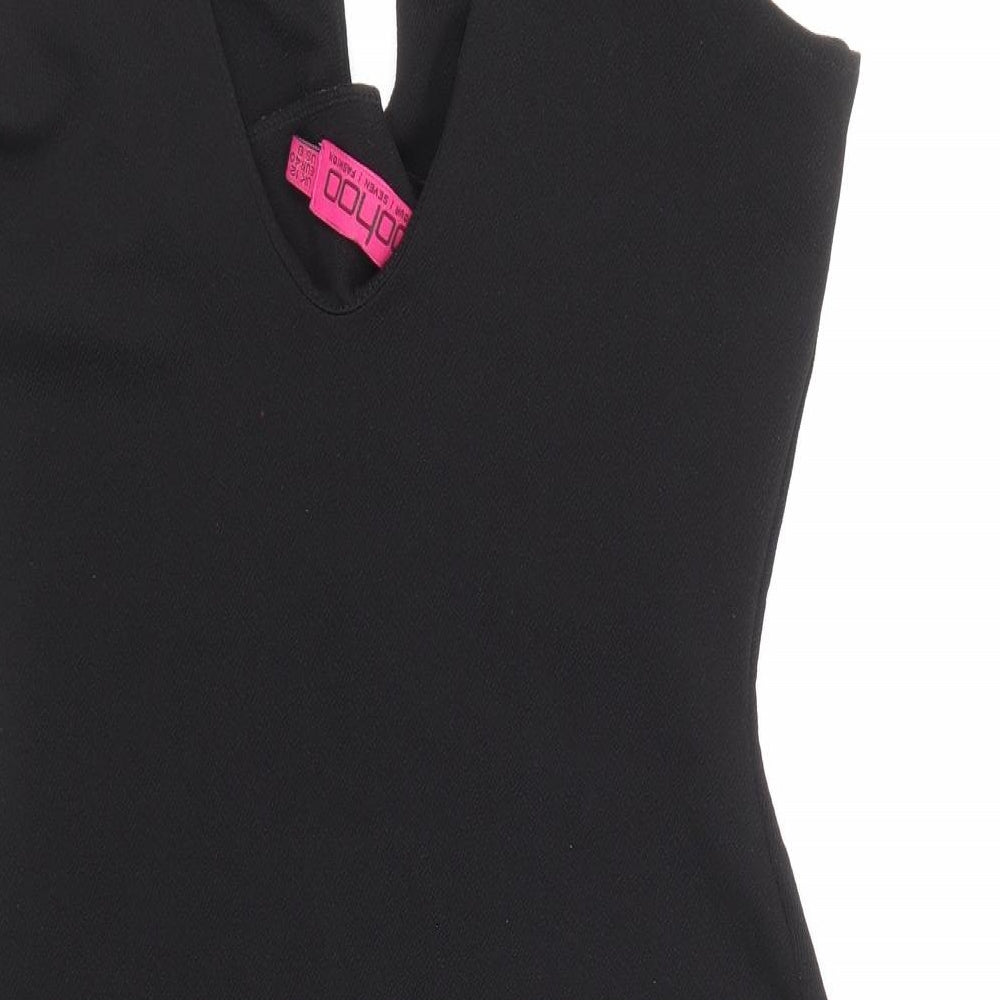 Boohoo Womens Black Polyester Pencil Dress Size 12 Round Neck Pullover