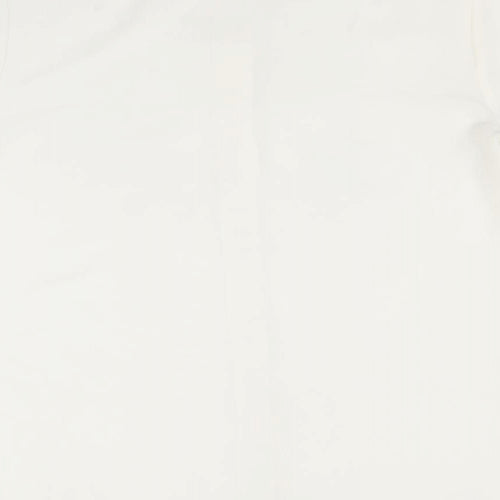 Compliments Womens Ivory Polyester Basic Button-Up Size 18 Scoop Neck
