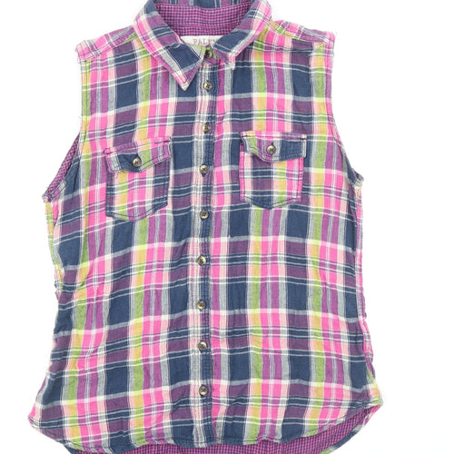 Farmer Heritage Womens Multicoloured Plaid 100% Cotton Basic Button-Up Size 14 Collared