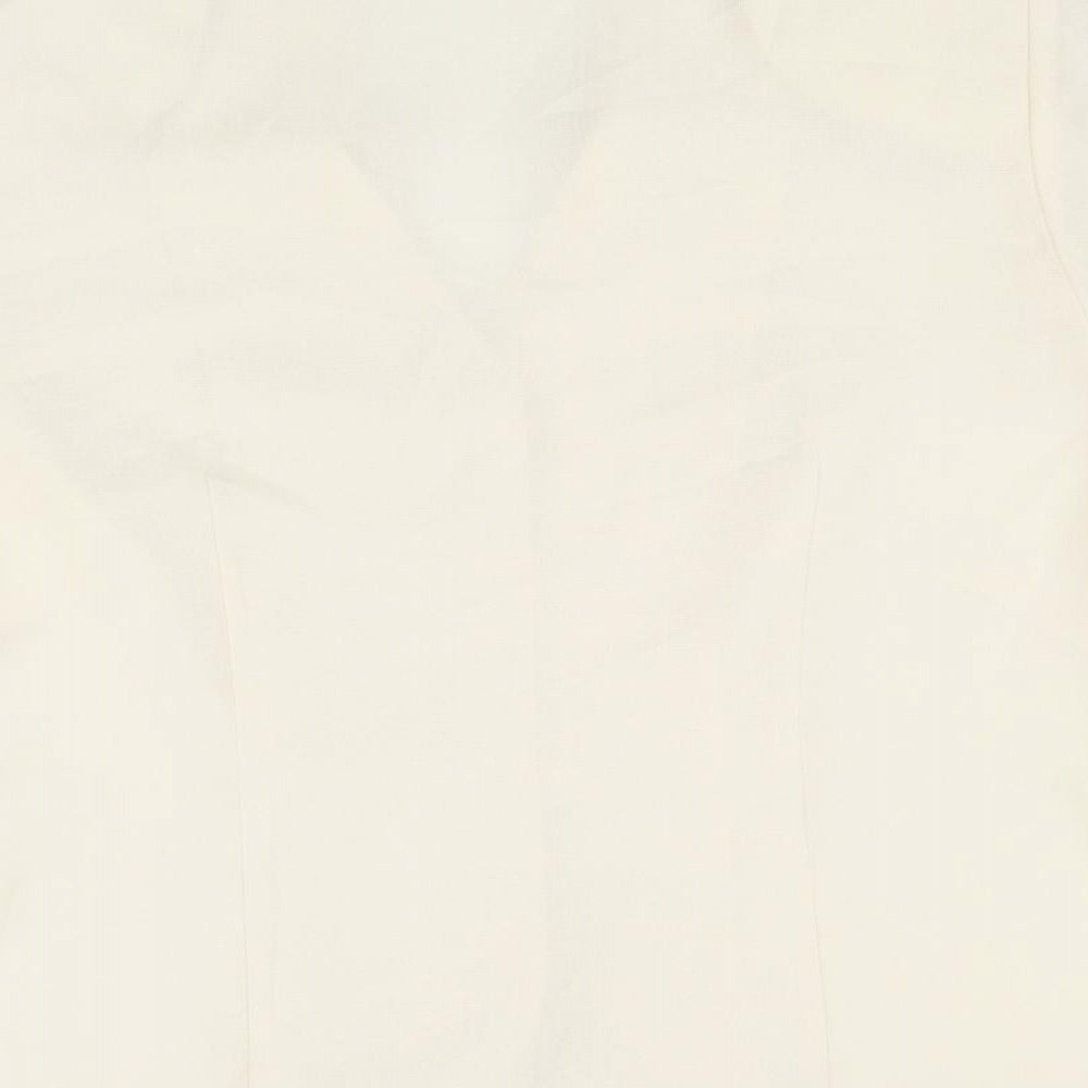 Eastex Womens Ivory Polyester Basic Button-Up Size 14 Collared