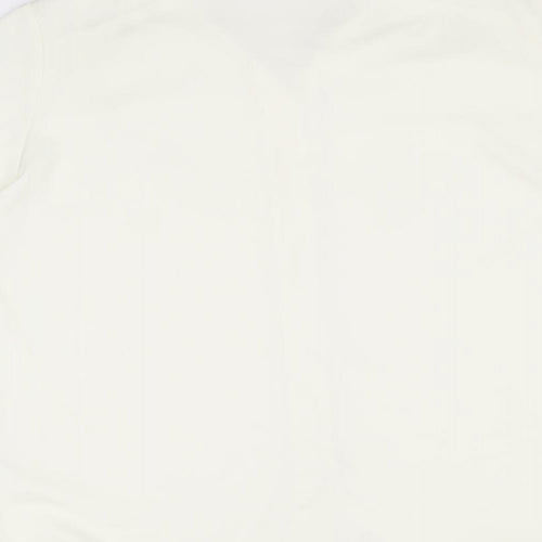 EWM Womens Ivory Polyester Basic Button-Up Size 18 Collared