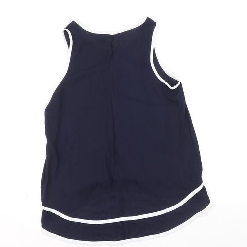 Atmosphere Womens Blue Polyester Basic Tank Size 10 Round Neck
