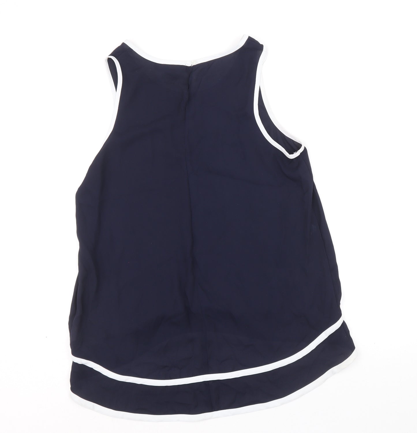 Atmosphere Womens Blue Polyester Basic Tank Size 10 Round Neck