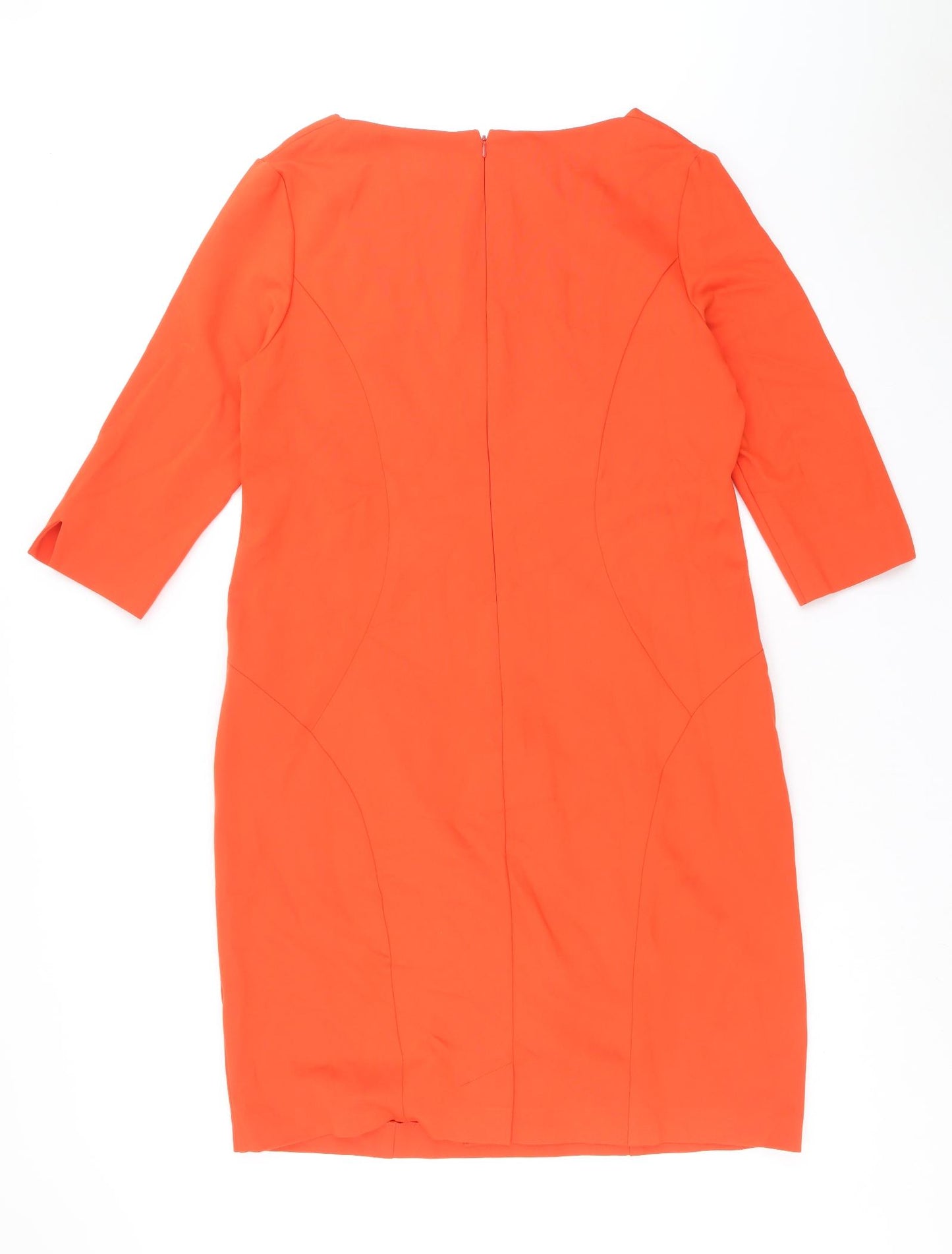Mary Portas Womens Red Viscose Shift Size 20 Scoop Neck Zip