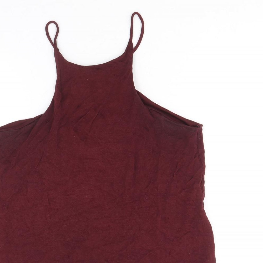 River Island Womens Purple Viscose Basic Tank Size 10 Round Neck