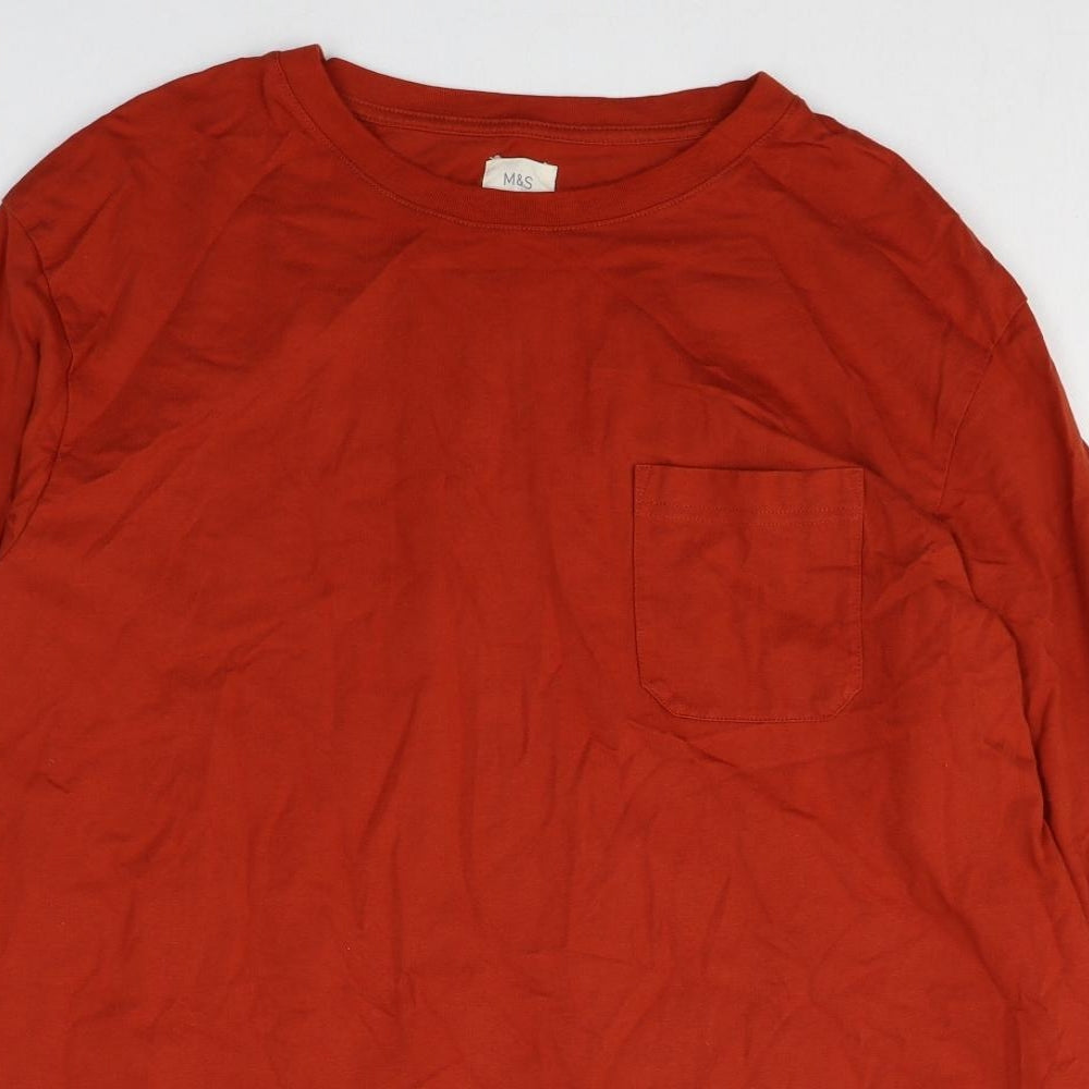 Marks and Spencer Mens Orange Cotton Pullover Sweatshirt Size 3XL