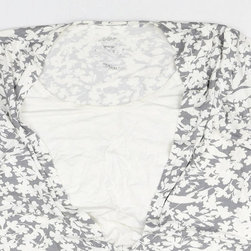 FRANK WALDER Womens Multicoloured Floral Viscose Basic Blouse Size 14 Round Neck